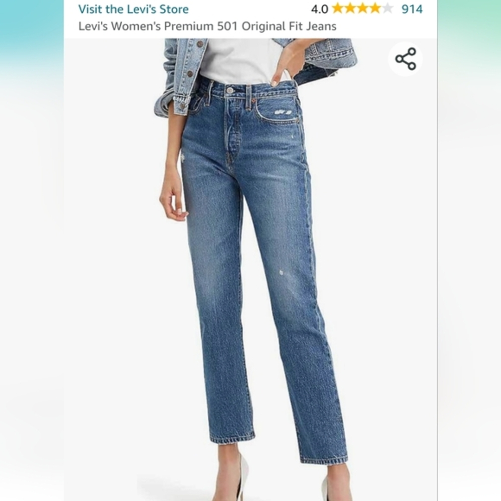 Levi's Women's Premium 501 Original Fit Jeans - Picture 7 of 8